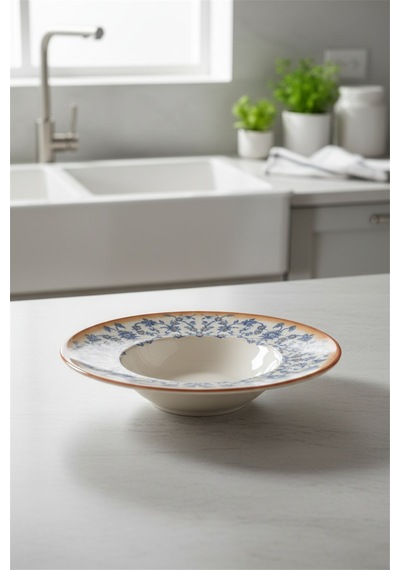 6'lı Valencia Makarna Tabak 28cm Dijital Tiara-b Rinart Krem