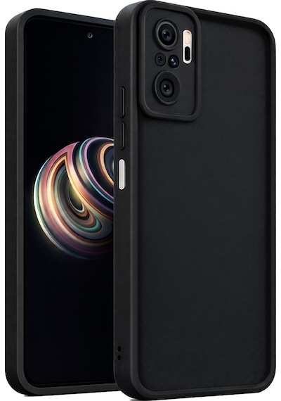 Mi Redmi Note 10 - Redmi Note 10s- Redmi Note 11 Se Uyumlu Kamera Çıkıntılı Mat Silikon Telefon Kılıfı Siyah