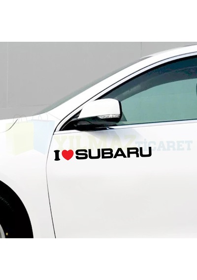 I Love Subaru Oto Sticker Tampon Yan Kapı Sticker Yapıştırma 2 Ad