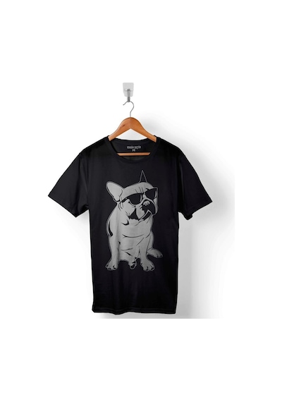 French Fransız Bulldog Baskılı Tişört Unisex T-shirt 001