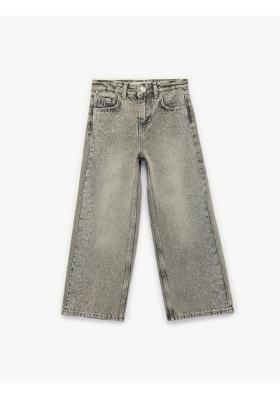 Koton Pamuklu Bol Kalıp Yıpratmalı Pul Detaylı Geniş Paça Denim Pantolon Gri 6skg40089ad Gri Koton Pamuklu Bol Kalıp Yıpratmalı Pul Detaylı Geniş Paça Denim Pantolon Gri 6skg40089ad Gri