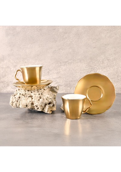 Aryıldız Stellar Gold 4 Parça 2 Kişilik Türk Kahve Fincan Takımı 90 Ml Çok Renkli