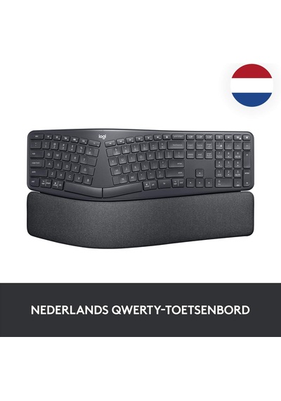 Logitech Ergo K860 - Bölünmüş Tuş Düzenine Sahip Kablosuz Ergonomik Klavye, Fr Azerty - Grafit