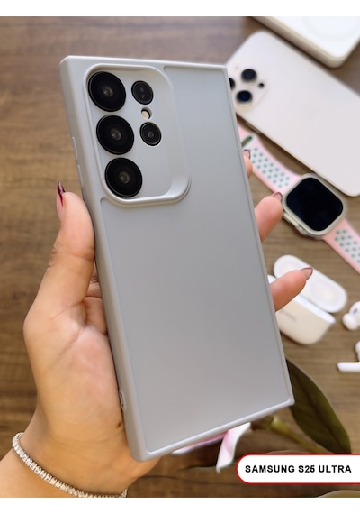 Samsung Galaxy S25 Ultra Uyumlu Kamera Korumalı Darbeye Dayanıklı Renk Atmayan Keep Silikon Kılıf Gri