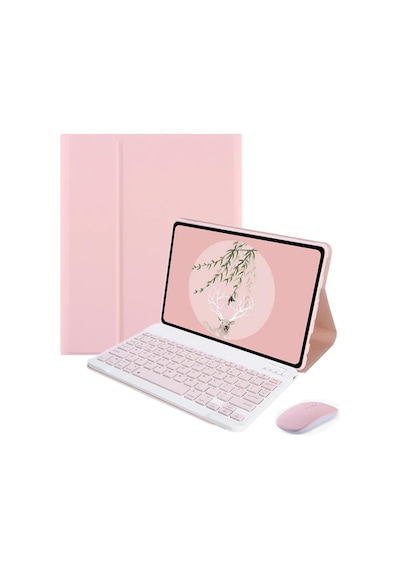 Samsung Galaxy Tab A8 Sm-x200 10.5" İle Uyumlu Bluetooth Klavye Ve Mouse + Standlı Kılıf - Bkk6