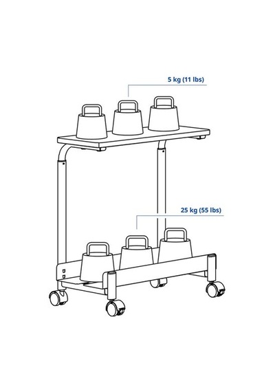 Ikea Lånespelare Tekerlekli Bilgisayar Kasa Taşıyıcı, Siyah, 50x27 Cm