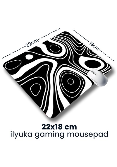 Black And White Topography Map 22x18cm İlyuka Mini Boy Mousepad