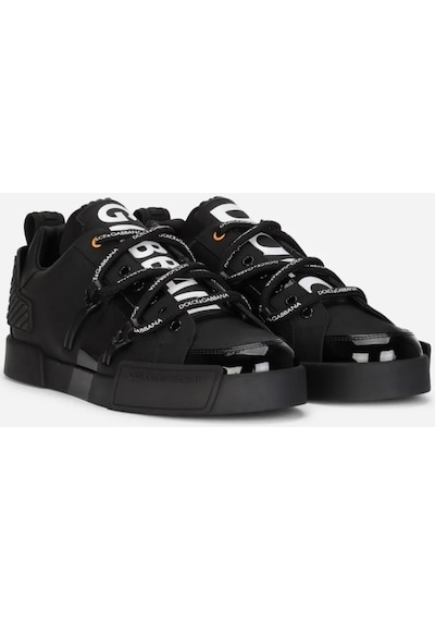 Dolce & Gabbana Portofino Logo Embossed Sneakers Siyah