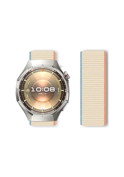 Huawei Watch Gt6 Pro 46mm İle Uyumlu Ayarlanabilir Cırt Cırtlı Yumuşak Spor Kumaş Örgü Kordon