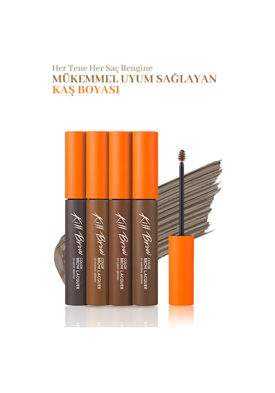 Yoğun Pigmentli, Üçgen Fırça Uçlu Kaş Maskarası Clıo Kill Brow Color Brow Lacquer 02 Light Brown 02