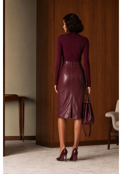 Verymoda D. Deri Etek F1818 Bordo