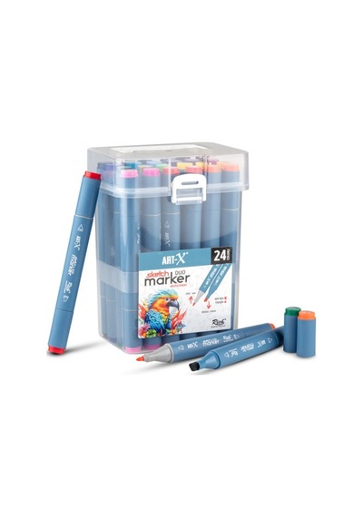 Art-x Sketch Marker Duo 24 Lü Set 18047 Çok Renkli