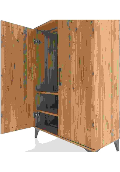 Hyperion Dolap 2 Raflı 2 Kapaklı Tek Askılı 88x44x134 Çam-çam Çam