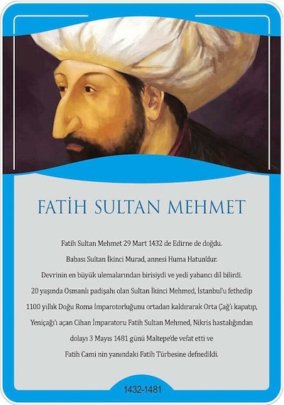 Türk Büyükleri - Fatih Sultan Mehmet Afişi