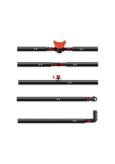 400 Metre 16mm Deliksiz Damla Sulama Hazır Set 50 Damlatıcılı Hs0006
