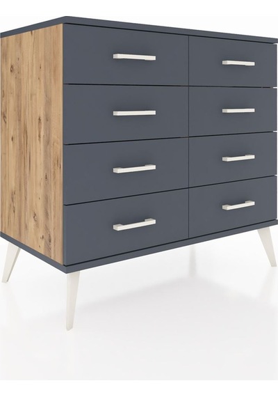 Hyperion Şifonyer 8 Çekmeceli 88x44x80 Çam-antrasit Antrasit Hyperion Şifonyer 8 Çekmeceli 88x44x80 Çam-antrasit Antrasit