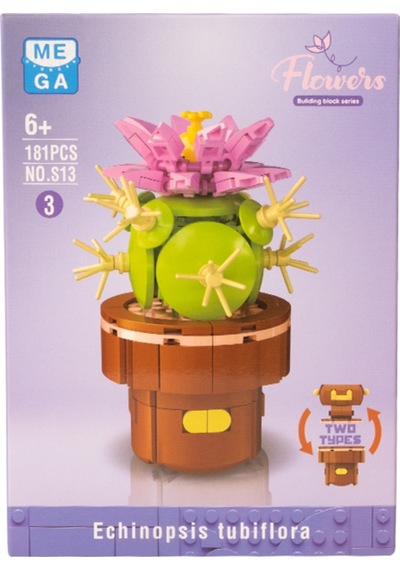 Building Block Flower 181 Parça Kaynana Topuzu Kaktüsü
