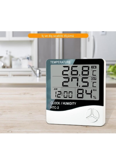 Wellhise Htc-2 Saatli Nem Ölçer ve Dijital Termometre Hafızalı N11.960