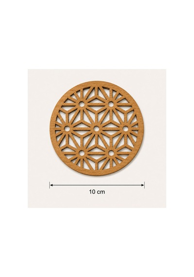 Asanoha Desenli Ahşap Bardak Altlığı 5 Tane Diğer
