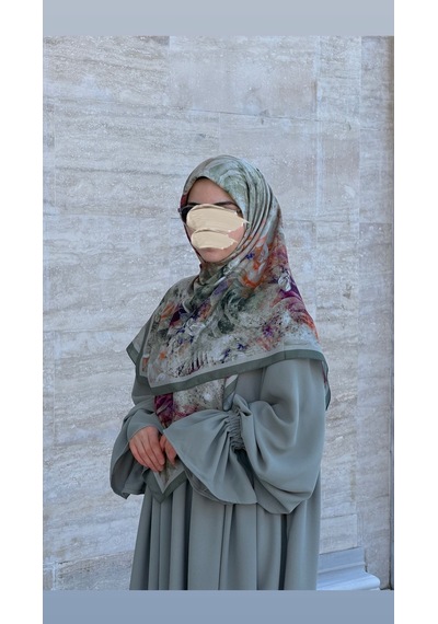 Qalortex Scarf Pamuklu Soft Âlâ Desen Eşarp-çağla Çağla