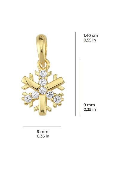Goldkupe 14 Ayar Kar Tanesi Altın Kolye Ucu 0,77 Gr-3221