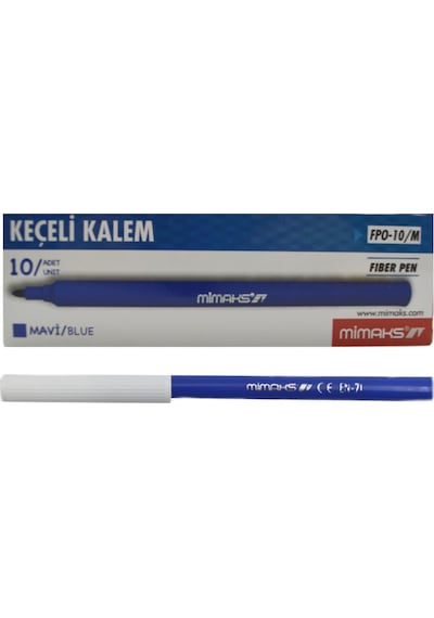Mimaks Ofis Tipi Keçeli Kalem Mavi 10 Lu Kutu