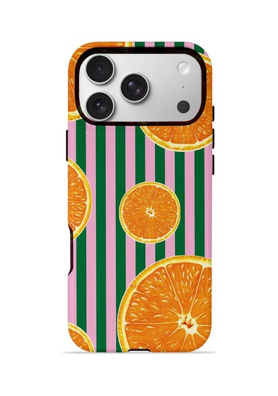 Apple iPhone Uyumlu 17 Pro Max Vorian Çift Katmanlı Magsafe Kılıf Orange Grove Cabana