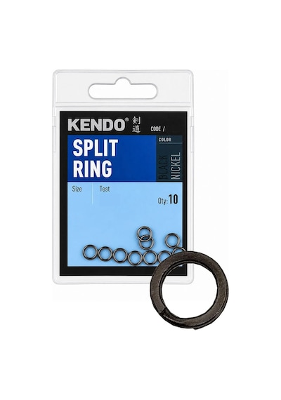 Kendo Split Ring 5mm Siyah Nikel Yapay Yem Halkası 10'lu Paket