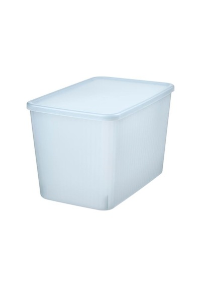 Ikea Rykta Kapaklı Kutu, Şeffaf Gri-mavi, 24x36x23 Cm/14.5 Lt