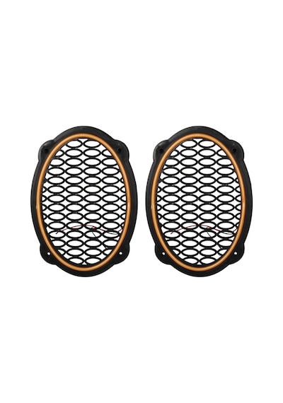 Poke Pk-5052 Oval Hoparlör Kapağı Turuncu Led Sabit 2'li Paket