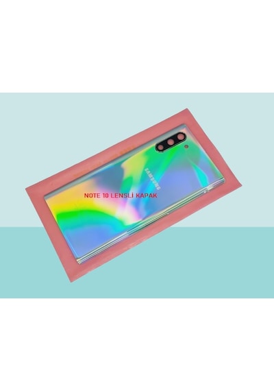 Samsung Galaxy Note 10 Uyumlu Arka Kapak Batarya Kapağı - Gri - Full Lensli Çok Renkli