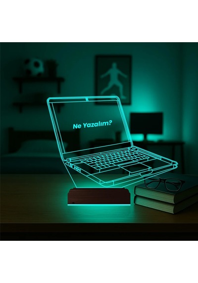 Luvivia Laptop Notbook Bilgisayar Kişiye Özel 3d Lamba - Masa Gece Lambası