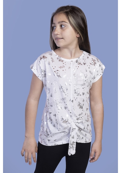 Toontoy Kids Toontoy Kız Çocuk Varak Baskılı Tişört Mint Yeşili