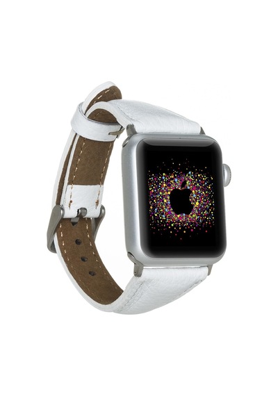 Apple Watch Uyumlu Deri Kordon 38-40-41mm Slim F3 Beyaz Diğer