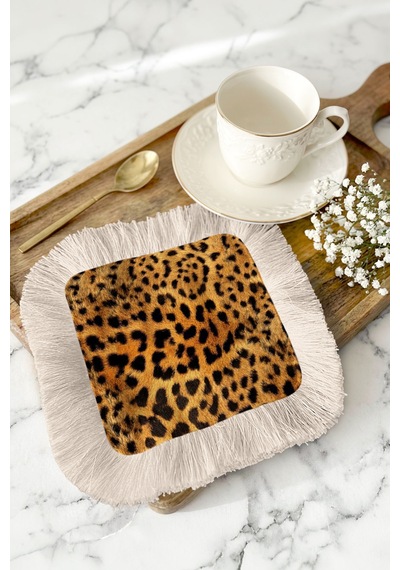 Leopar Lüks Saçaklı Kahve Yanı Sunum Kokteyl Peçetesi-vahşi Bohem Naturel Bej Bardak Altlığı Mendil Açık Ayışığı Bal Leopar Lüks Saçaklı Kahve Yanı Sunum Kokteyl Peçetesi-vahşi Bohem Naturel Bej Bardak Altlığı Mendil Açık Ayışığı Bal