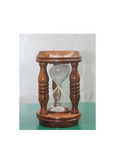 4 Adet Ahşap Kum Saati Masaüstü Zaman Ölçer, Dekoratif Aksesuar, 14 X 9 Cm, Hourglass, Model 2636b