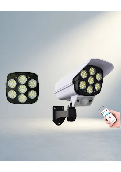 Hareket Algılamalı Güneş Enerjili Led Lamba 5-8 M Güvenlik Renkli