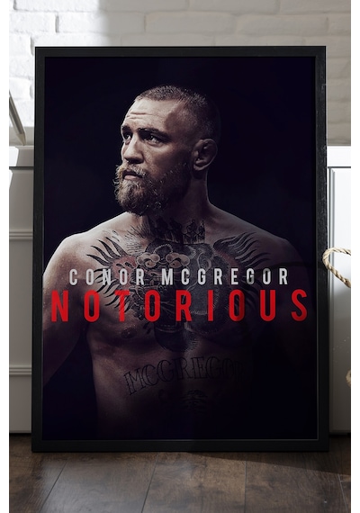 Conor Mcgregor Ufc Siyah Ahşap Çerçeveli Poster, Dekoratif Dövüş Duvar Tablosu