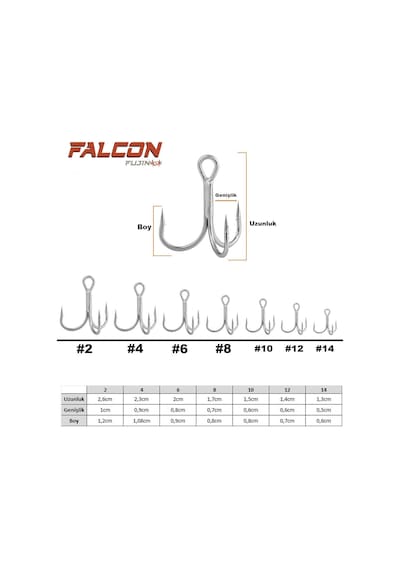 Fujin Falcon Süper Anti-rust Üçlü Kanca - 6 2