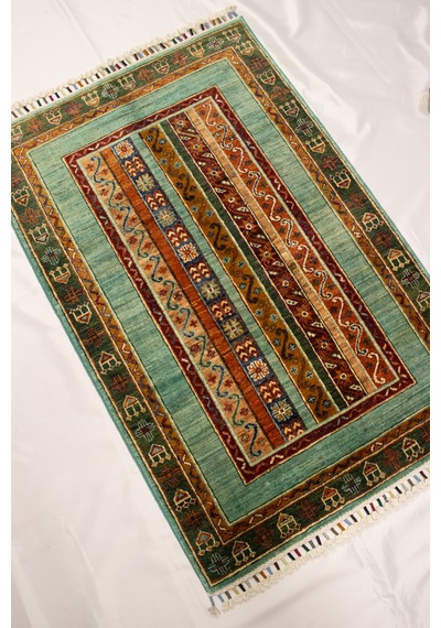 El Dokuma Afgan Halı Sultanı Model 100% Yün Kök Boya Çok Renkli
