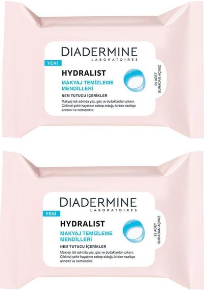 Diadermine 2'li Hydralist Makyaj Temizle Mendilleri 25 Adet