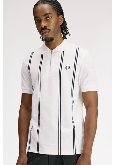 Fred Perry M2419 Vertical Stripe Erkek Polo Tişört Beyaz