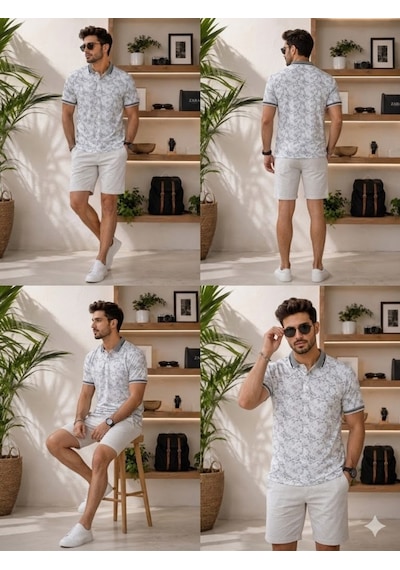 Erkek Beyaz Polo Yaka T-shirt