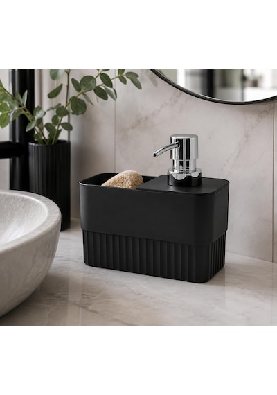 Süngerlikli Sıvı Sabunluk - 2'si 1 Arada Mutfak Ve Banyo Tezgah Üstü Düzenleyici - Modern Tasar Çok Renkli