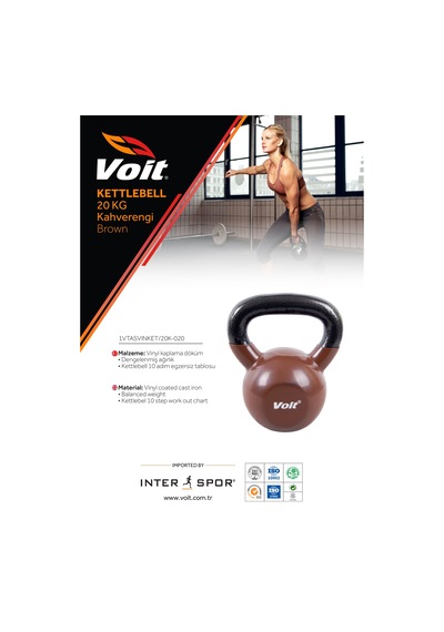 Voit Vinyl Kettlebell 20  KG Kahve Kahverengi
