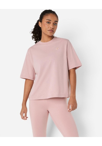 Asics Asıcs Spıral Embroıdery Relaxed Tee Kadın Pembe Kısa Kollu Tshirt 2032d381-700