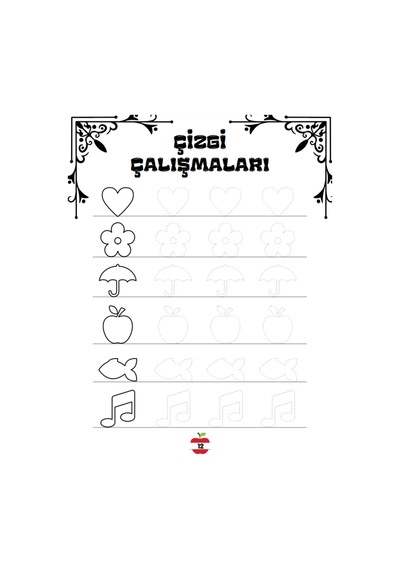 Okul Öncesi Kolaydan Zora Çizgi Çalışmaları Yaz-sil Kitabı