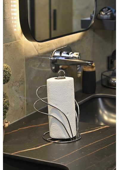 Silver Kuğu Kağıt Rulo Havluluk, Peçetelik Mutfak Banyo Çocuk Yatak Odası Aksesuar - Metal Paslanmaz Gümüş
