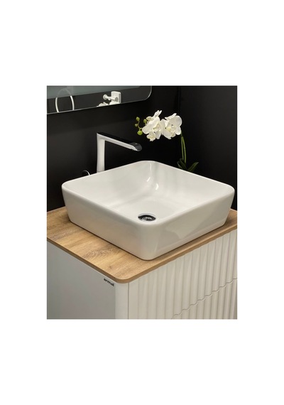 Cerastyle One 46 X 46 Cm Tezgah Üstü Çanak Lavabo Ekru