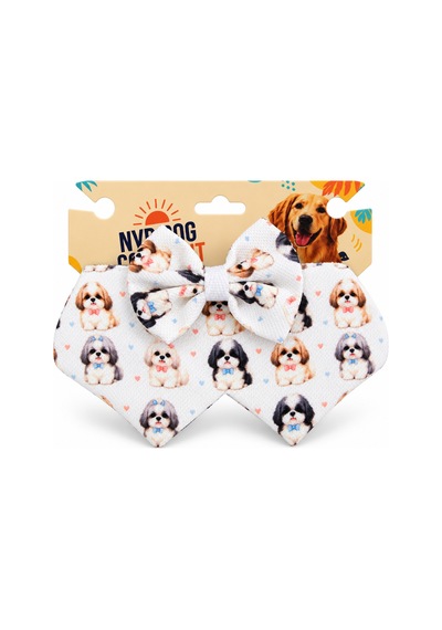 Shih Tzu Desenli Gömlek Yaka